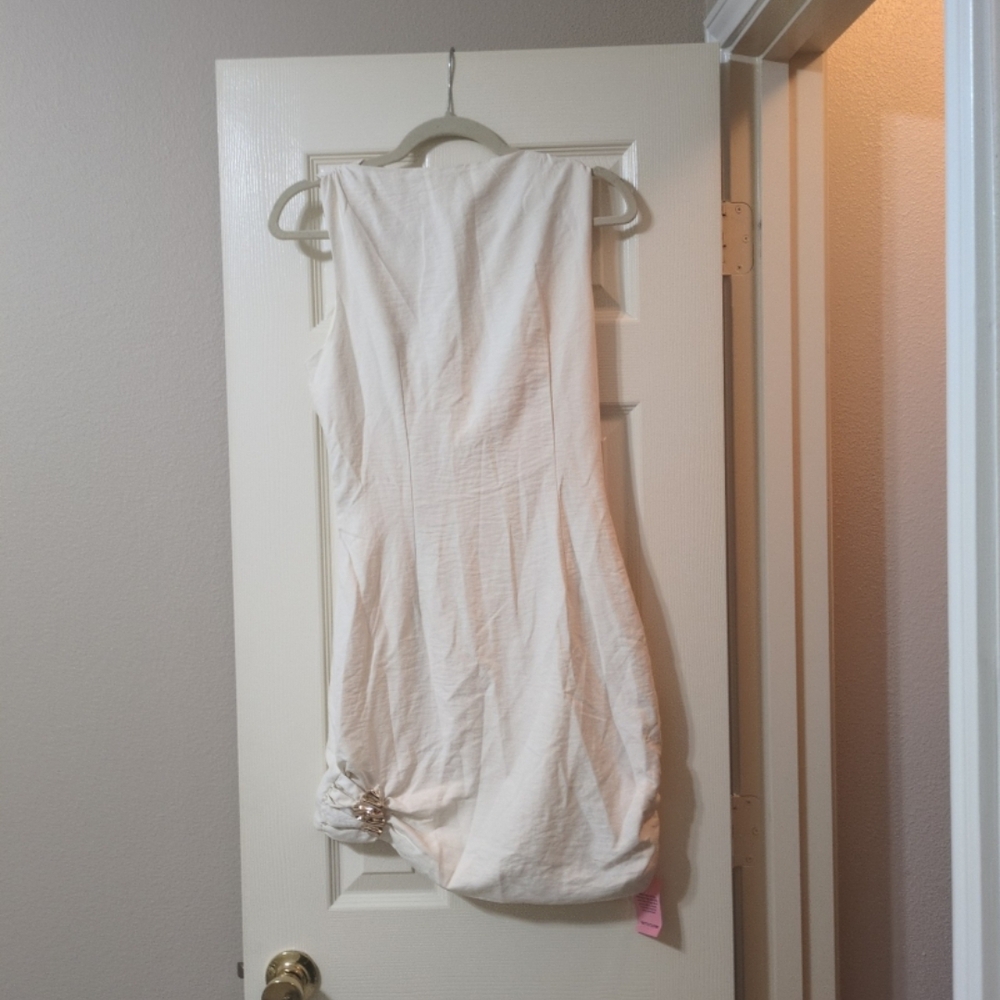 PrettyLittleThing Cream-White Midi Dress